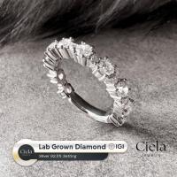 ราคา แหวนเพชรแถว (Diamond Band) Lab Grown น้ำ100 เม็ดละ 0.10 CT รวม 1.18 CT l เงินแท้ 92.5% Ciela Jewelr (47308707290)