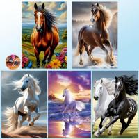 ราคา Diamond Painting 5D DIY ม้า ครอสติสคริสตัล 5 มิติ ภาพติดเพชร ตกแต่งผนัง รูปภาพ WxH 30x40 cm (29684305435)