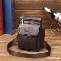 ราคา Little Dolly Mens Hanging Bag Mini Cross-body Shoulder Small Bag 23cm กระเป๋าคาดเอวหนังแท้กระเป๋าโทรศัพท์มือถือสวมเข็มขัด 18cm (47407988937)