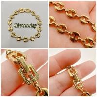 ราคา สร้อยข้อมือวินเทจ แบรนด์ Givenchy แท้ สภาพสวยสีทองสด ยาว 7นิ้ว (21787640358)