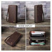 ราคา LY Leather Genuine Wallets For Men Vintage Long Zipper Clutch S Card Holders Money Clip Coin Purse (29217365341)