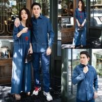 ราคา Code no:2010017604-Vsm ชุดคู่รักนี้ใช้ผ้ายีนส์ในการตัดเย็บคะ ผู้หญิงเป็นทรงจั้มยีนส์ยาว คอเหลี่ยม ติดดอก 3 มิติ (3557016112)