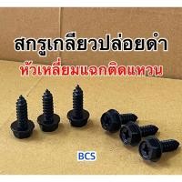 ราคา สกรูเกลียวปล่อยดำ หัวเหลี่ยมแฉกติดแหวน (10ตัว) (29109235688)