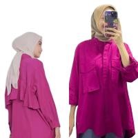 ราคา WITHA RAYON WOMENS BLOUSE, LONG-SLEEVED TOP, กระเป๋าด้านหน้า, ทันสมัย (12282784224)