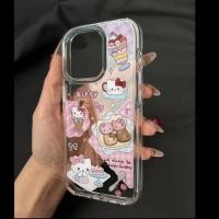 ราคา Hello Kitty Cone เหมาะสําหรับ Apple 16/15/14/13promax เคสโทรศัพท์ 12/11/xr โปร่งใส xs/8p/7p เคสโทรศัพท์การ์ตูน (27732051188)