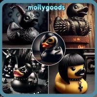ราคา MOILYHD ตุ๊กตาเป็ดเรซิ่น, ช่างฝีมือตกแต่งบ้าน Duckieville เป็ด, ตลก Miniature เรซิ่นประติมากรรม Gothic Dark เป็ดเครื่องประดับ (56107596648)