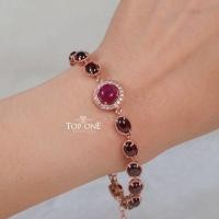 ราคา Top1jewelry สร้อยข้อมือพลอยแท้ ทับทิม โกเมน เพทาย เงินแท้ (24512734583)