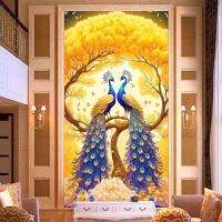 ราคา Golden Tree คู่นกยูง Art ภาพวาดแฟชั่นตกแต่งบ้าน Wall Display นกยูงโปสเตอร์ Lover ภาพวาด Unframed (45454603635)