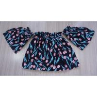 ราคา เสื้อเปิดไหล่ สีดำลายดอก (มือสอง) (1295739535)