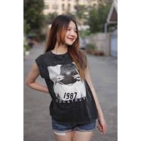 ราคา เสื้อแขนกุดไหล่ล้ำ ฟอกวินเทจ (27206587074)