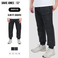 ราคา DAVIE JONES [BE FEARLESS] กางเกงจ็อกเกอร์ผู้ชาย Slim Fit Joggers สีดำ ดำฟอก GP0158 (52156471008)