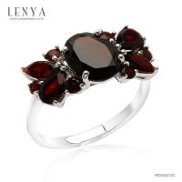 ราคา LENYA แหวนพลอยโกเมน เสริมด้านใจแกร่ง สำเร็จ มั่นคง ขนาด10x8 มิล ตัวเรือนเงินแท้925 ชุบทองคำขาว (42572825282)