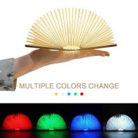 ราคา [Ready Stock] KIPRUN Wooden Folding Light,5 Color, USB Rechargeable Portable Book Shaped LED Light, (25032969198)