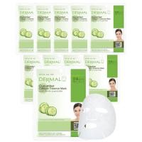 ราคา DERMAL Cucumber Collagen Essence Facial Mask Sheet 23g แพ็ค 10 - ing & Moisturizing, Redness & Sunburn Relief, Daily Skin Treatment Solution Sheet Mask (55558051707)