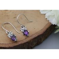 ราคา [พร้อมส่ง] Sterling Silver Teardrop Amethyst Hook Earrings ต่างหูตะขอเงินแท้ 925 อเมทิสต์ ใส่แล้วไม่แพ้ Silver thai (20939850921)