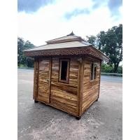 ราคา บ้านไม้สักทองบ้านน้อย น็อคดาวน์ บ้านสวน Teak arch ป้อมยาม ขนาด 2.2 × 2.2 เมตร (19209196537)