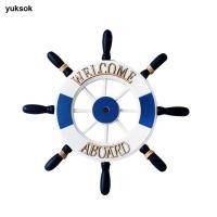 ราคา [yuksok] 32 ซม./12.6 นิ้ว Nautical เรือไม้เรือพวงมาลัยตกแต่งบ้านเครื่องประดับติดผนัง (45756871491)