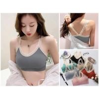 ราคา SB - 820 ครอปบราสายเดี่ยวผ้าร่อง สายลูกไม้ ผ้านุ่มนิ่ม ใส่สบายฟองน้ำ ใส่สบาย (10540565082)