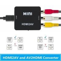 ราคา HDMI-compatible To AV RCA Converter Box Adapter HDMI to AV/CVSB L/R Video Full HD 1080P HD2AV Converter For PS4 TV PC (44501483534)