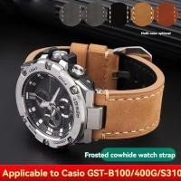 ราคา Vintage Cowhide สําหรับ G-SHOCK Casio GST-W120L/W130L//S120/S100/S110 MTG-B1000 G1000 series นาฬิกาผู้ชายสร้อยข้อมือ (56306036531)