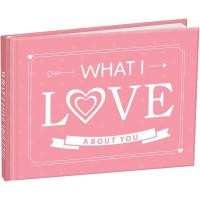 ราคา 54 Seets What I Love About You Book, 4.8 "x6.54" ของขวัญโรแมนติกสําหรับคู่รัก What I Love You Fill in Blank Gift Book for Girlfriend Girlfriend Women Man Diary Notebook, สีชมพู (48557418010)