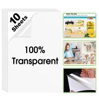 ราคา 10 Sheets 100% Transparent Vinyl Sticker Paper Matte A4 Label Sticker for Inkjet Printer Waterproof Glossy Gold Adhesive (19994645319)