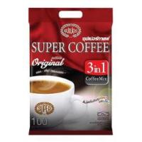 ราคา Super Coffee 3in1 Coffee Mix ซุปเปอร์กาแฟ คอฟฟี่มิกซ์ ขนาด 20กรัม/ซอง ยกแพ็ค 100ซอง กาแฟสำเร็จรูป (6841198258)