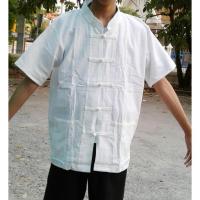 ราคา เสื้อผ้าฝ้าย สีขาว กระดุมจีน (1796900671)