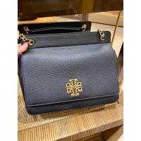 ราคา พร้อมส่ง‼️ TORY BURCH BRITTEN FLAP SHOULDER BAG สีดำ สายโซ่สลับหนังเหมือน Chanel (15931852878)