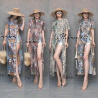 ราคา ป้าย Mirrorsister เสื้อแขนสั้นตัวยาวผ่าหน้าสูงลายเสือ (4950248932)