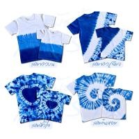 ราคา [EAZYTEESHOP] เสื้อยืดมัดย้อมคราม ผ้า Cotton 100% เกรดพรีเมี่ยม นุ่มสวมใส่สบาย 4 ลายพร้อมส่ง ก้นหอย ขาวเฉียง ขาวบน หัวใจ (7908928119)