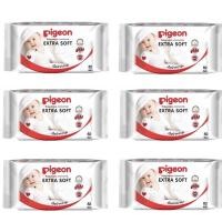 ราคา ขายยกโหล!! Pigeon Baby Wipes ผ้าเช็ดทำความสะอาดผิว 82ชิ้น/ห่อ (12ห่อ) ซองสีแดง (640760545)
