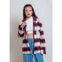 ราคา OCWA OSCAR OVERSIZED เสื้อ PLAID MAROON สีขาว HOODIE WOMAN (25511313517)