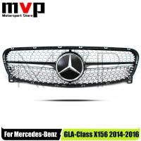 ราคา Chrome Black Diamonds Style Upper Grille With Mirror 3D Star Emblem Logo For Mercedes Benz GLA-Clas (40476969177)