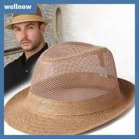 ราคา WELLNOW หมวกแจ๊สปานามา, หมวก Fedora ตาข่ายระบายอากาศ, แฟชั่นหมวกตกปลาแห้งเร็วกีฬากลางแจ้ง (41080293625)