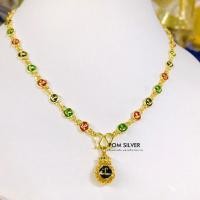 ราคา สร้อยคอทองนะโมห้อยจี้ถุงทองนะโม-ดูดทรัพย์ สร้อยนะโมเม็ด 6 มิล (29352130048)