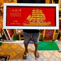 ราคา กรอบรูป เรือสำเภา ภาพมงคล ขนาด 35*77 ซม. ภาพติดผนัง ภาพแต่งบ้านมงคล รูปมงคล รูปมงคลจัดฮวงจุ้ย รูปปลา รูปเรือมงคล เรือ (25061505220)