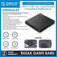 ราคา ORICO USB3.0 CD DVD ROM External USB Hub Card Reader - ORHU3-01 (47354914747)