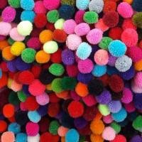 ราคา ปอมปอมไหมพรม ปอมปอมตกแต่ง ปอมปอมสีล้วน ปอมปอมคละสี แพค100เม็ด (4229261942)