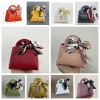 ราคา C 50Pcs Distribute Leather Pink Gift S Wedding Favour For Guest Mini Handbag With Ribbon Candy Pack (56209379849)