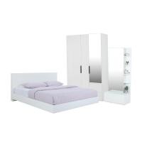 ราคา INDEX LIVING MALL ชุดห้องนอน รุ่นแมสซิโม่+แมกซี่ ขนาด 5 ฟุต (เตียงนอน(พื้นเตียงทึบ)+ตู้เสื้อผ้า 3 บาน พร้อมกระจกเงา+โต๊ะเครื่องแป้ง) - สีขาว (21769394676)