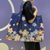 ราคา ถุงหิ้วใส ถุงหูหิ้ว กระเป๋าช้อปปิ้งซูเปอร์มาร์เก็ตแฟชั่นแบบพกพามูลค่าสูงกระเป๋าผ้าไนลอนพับเก็บได้ความจุสูง (49708693529)