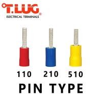 ราคา PIN110,118,210,218,510,518FB หัวเสียบก้านไม้ขีดแบนหุ้ม สีแดง น้ำเงิน เหลือง ″T-LUG″ (100PCS/BAG) **ขายยกแพ็คๆละ100อัน** (40355407739)