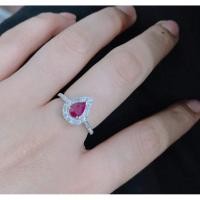 ราคา แหวนพลอยทับทิมสีแดง(Ruby)เงินแท้92.5%ล้อมด้วยเพชรรัสเซีย รุ่นNA1091-RU (7808481141)