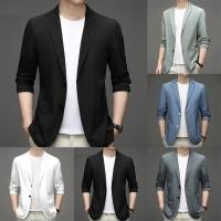 ราคา HOTMens Casual Thin Business Suit Jacket Solid Lapel Official Plus Size Blazer Coat (48305416497)