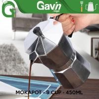 ราคา Mokapot 450ml 9 Cup เครื่องชงกาแฟสีขาว Espresso Moka Pot 450 ml 9Cup (54207678093)