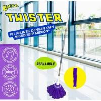 ราคา LUCSA Twister ไม้ถูพื้นแบบบิด ไม้ถูพื้นไมโครไฟเบอร์ ไม้กวาด บีบหมุนได้ ไม้ถูพื้นแบบบิด (55701529835)