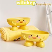 ราคา WITAKEY ชั้นเก็บของ, ที่ใส่กล่องสบู่สีเหลืองเป็ดน้อย, กล่องจานสบู่ทนทานลายการ์ตูนระบายน้ําได้ (40002204400)