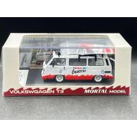 ราคา Mortal 1/64 VW T3 Lowside Diecast Model. Orange + Orange Pink Double Color,Metal Transparent Blue BBS Wheel (55550196901)