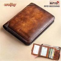 ราคา YOLANDA กระเป๋าสตางค์ผู้ชาย RFID Blocking ทำจากหนัง PU ดีไซน์วินเทจบุรุษ (58108474734)